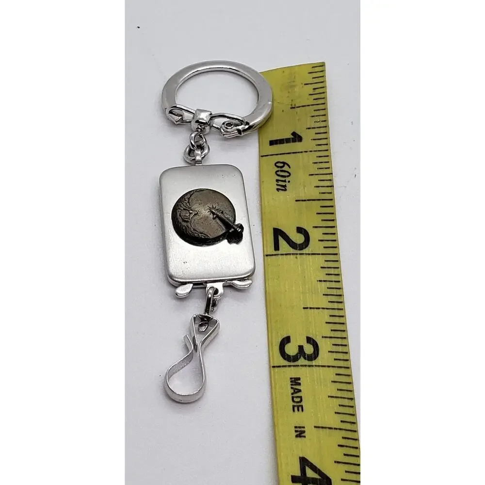 Vintage Keychain Moon Landing Space rocket 60s 70s Anson Twin lock Comical FOB